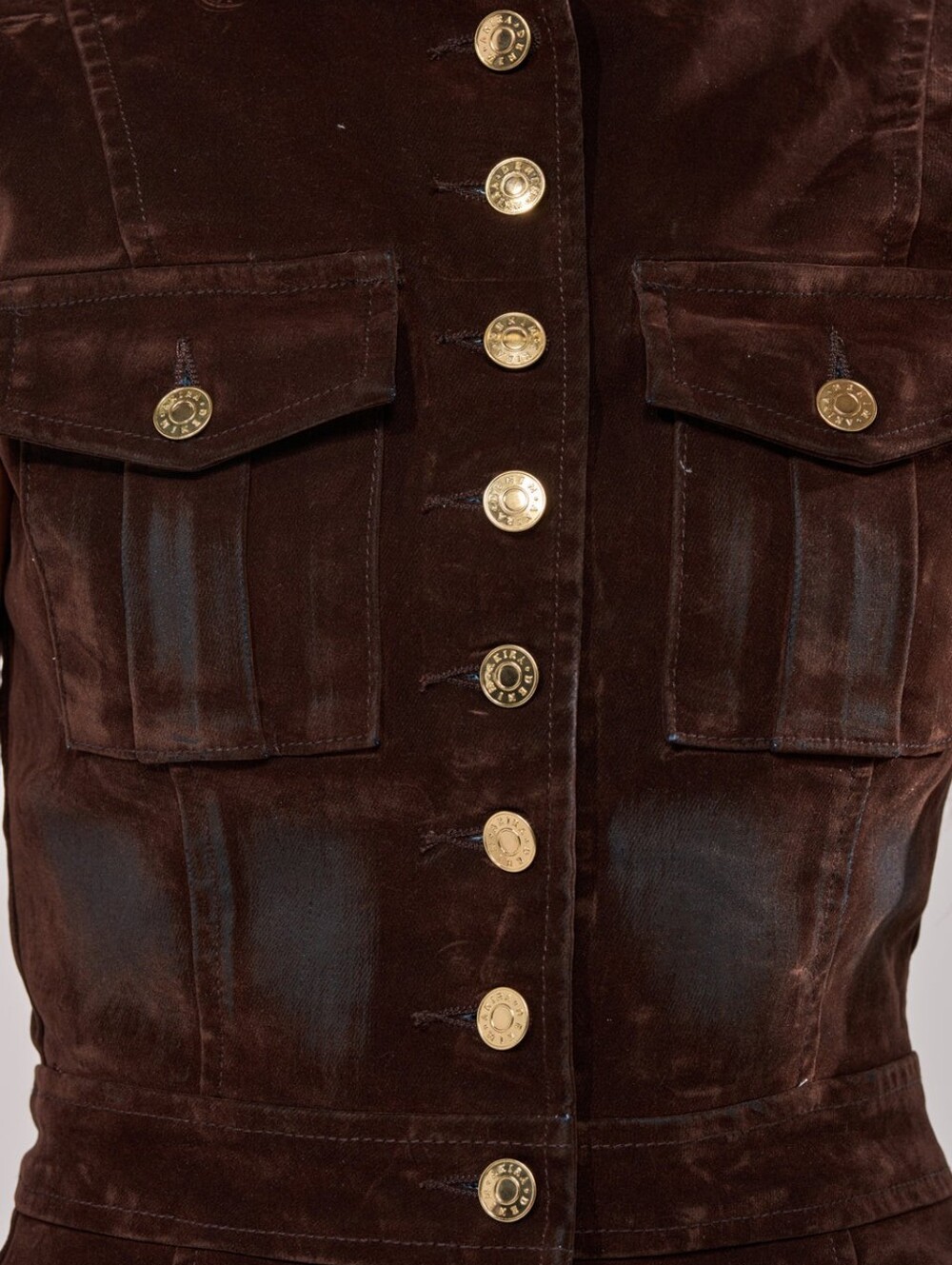 AKIRA VELVET BUTTON DOWN Size M - Picture 4 of 5